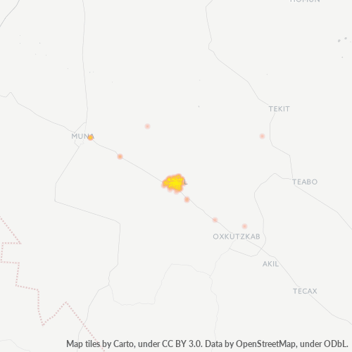 97860 Mapa de calor de densidad empresarial