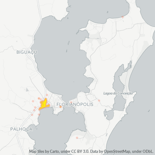 88102-000 Mapa de calor de densidad empresarial