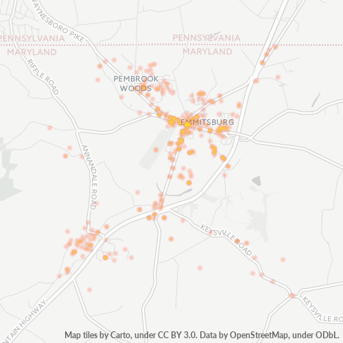 21727 Business Density Heatmap