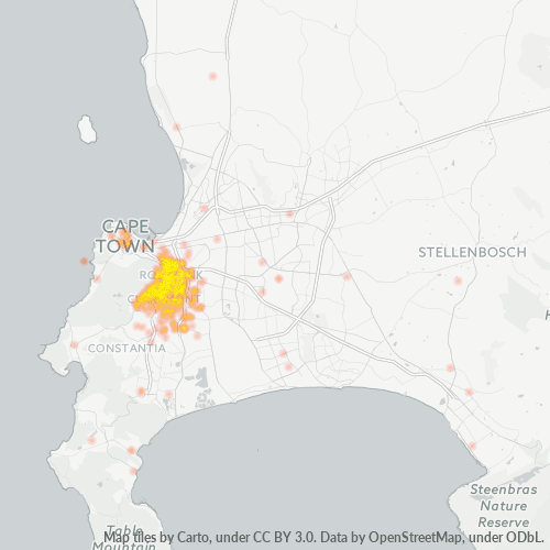 7700 Hittekaart vir Besigheidsdigtheid