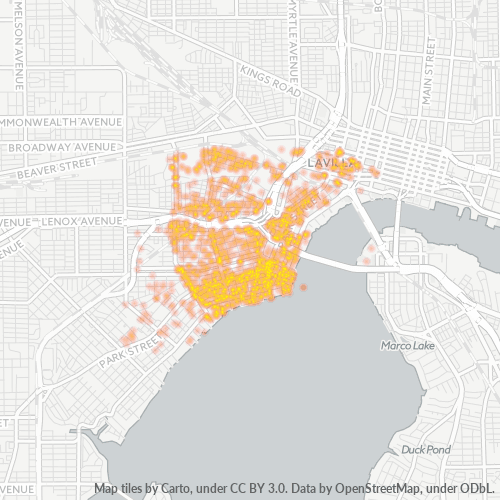 32204 Business Density Heatmap