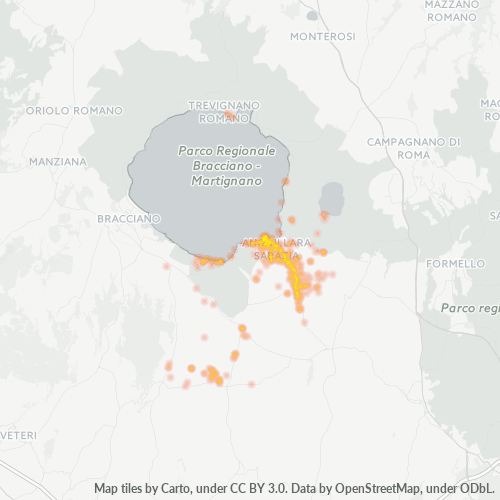 Mappa di calore per cap 00061