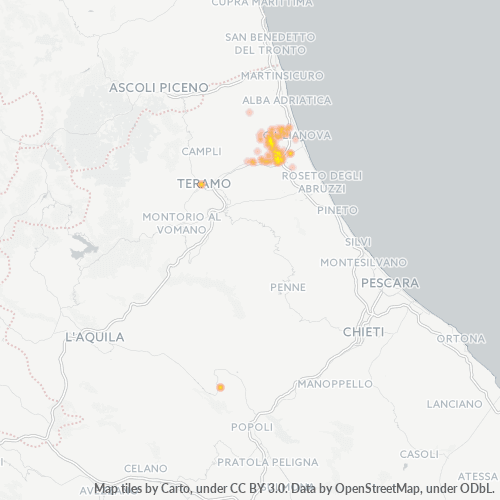 Mappa di calore per cap 64023