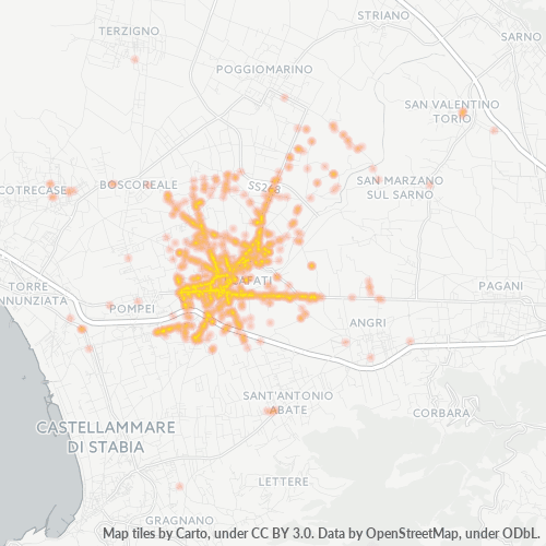 84018 Mappa di concentrazione per la densità di aziende