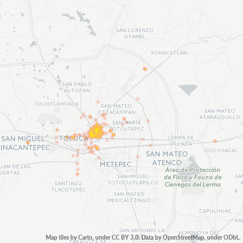 50070 Mapa de calor de densidad empresarial