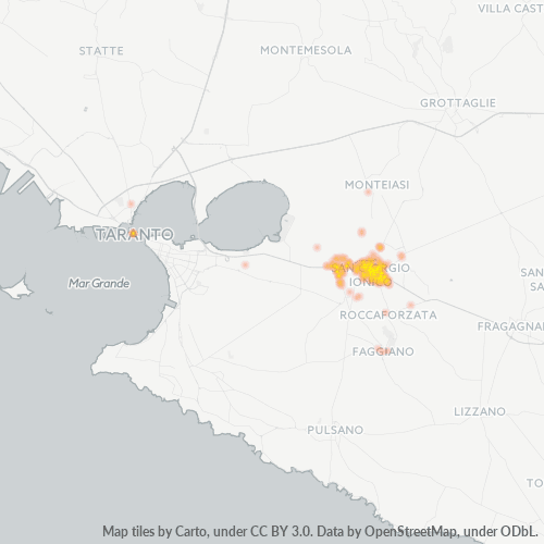Mappa di calore per cap 74027