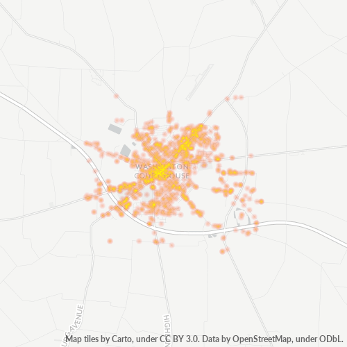 43160 Business Density Heatmap