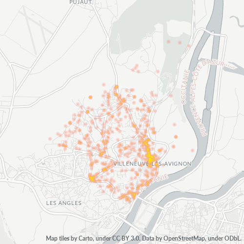 Carte de chaleur pour code postal 30400