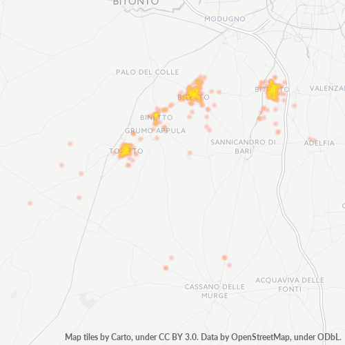 Mappa di calore per cap 70020