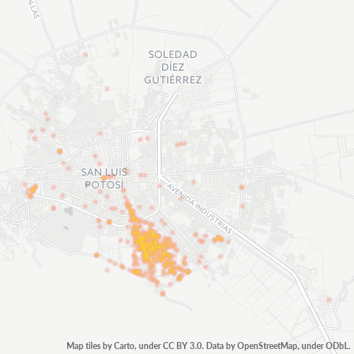 78380 Mapa de calor de densidad empresarial