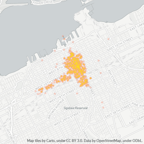 16501 Business Density Heatmap