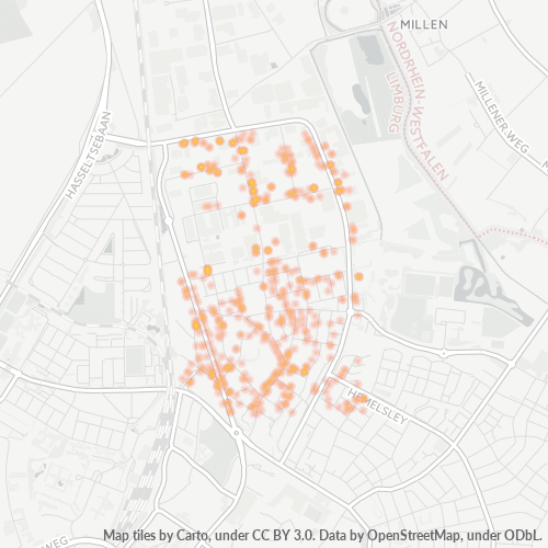 Heatmap voor postcode 6136