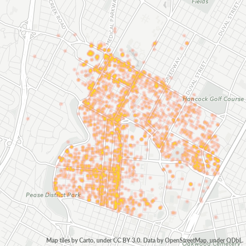 78705 Business Density Heatmap