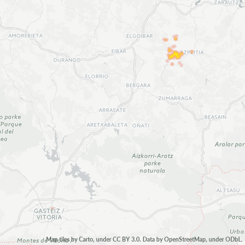 Mapa de calor para código postal 20720