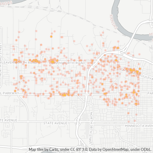 66104 Business Density Heatmap