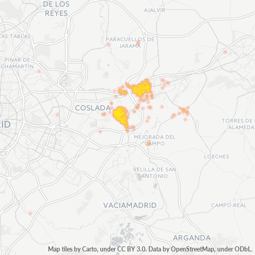 28830 Mapa de calor de densidad empresarial