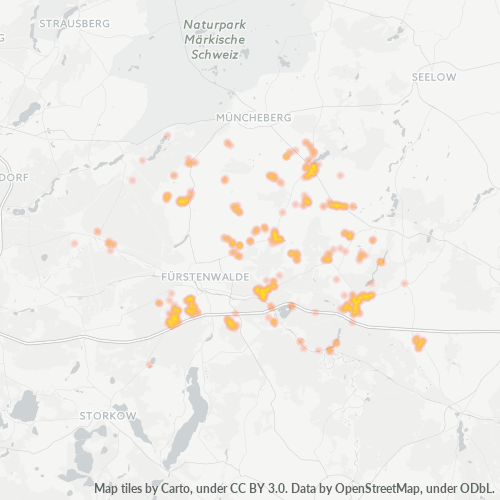 Heatmap für plz 15518
