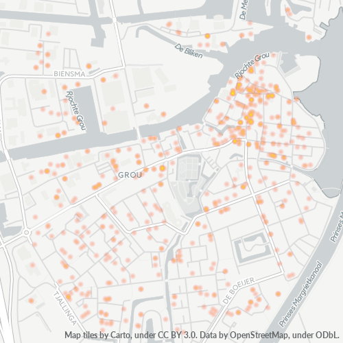 Heatmap voor postcode 9001