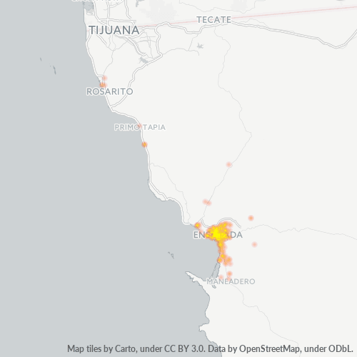22800 Mapa de calor de densidad empresarial