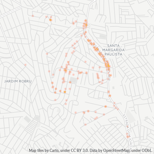 08151-000 Mapa de calor de densidad empresarial