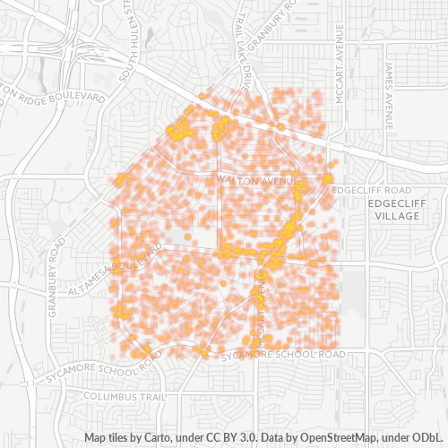 76133 Business Density Heatmap