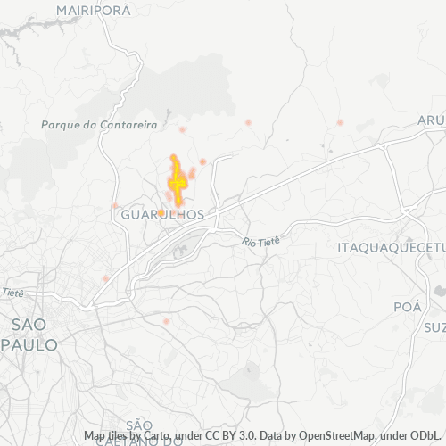 07130-000 Mapa de calor de densidad empresarial