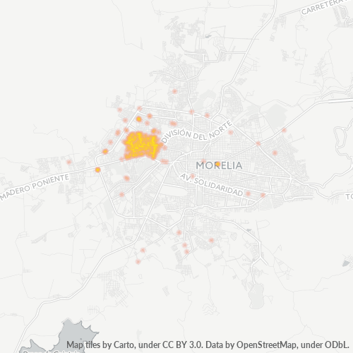58140 Mapa de calor de densidad empresarial