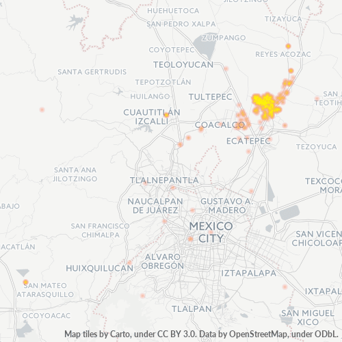 55770 Mapa de calor de densidad empresarial