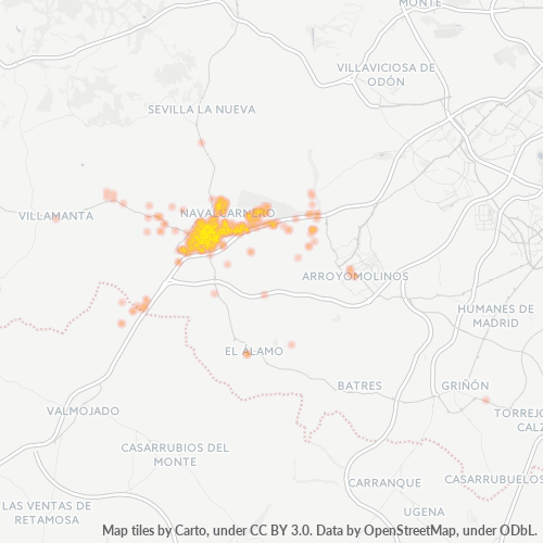 28600 Mapa de calor de densidad empresarial