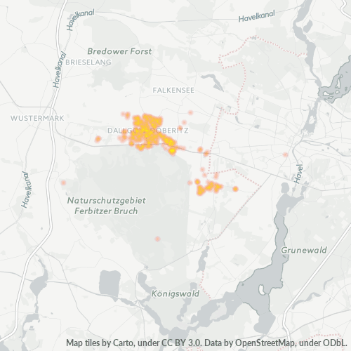 Heatmap für plz 14624