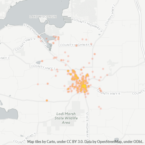 53555 Business Density Heatmap