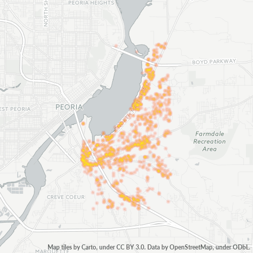 61611 Business Density Heatmap