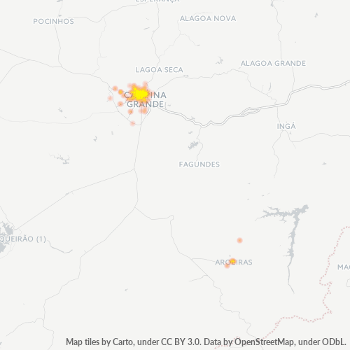 58400-000 Mapa de calor de densidad empresarial