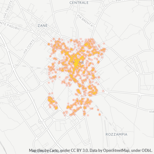 36016 Mappa di concentrazione per la densità di aziende