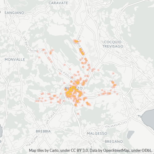 21023 Mappa di concentrazione per la densità di aziende