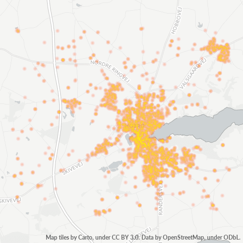 9500 Heatmap over forretningstæthed