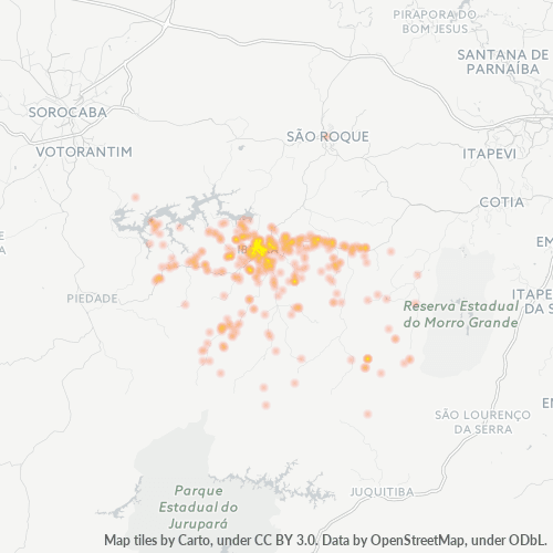 18150-000 Heatmap de Densidade da Empresa