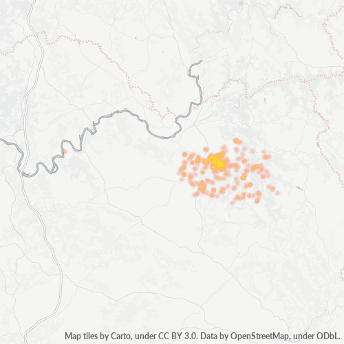 46400 Mapa de densitat de negocis 46400 Mapa de densitat de negocis