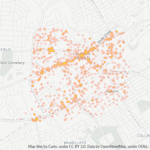 19018 Business Density Heatmap