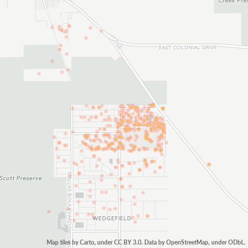 32833 Business Density Heatmap