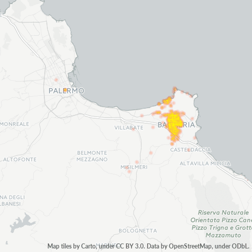90011 Mappa di concentrazione per la densità di aziende