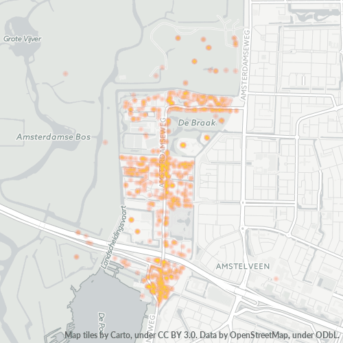 Heatmap voor postcode 1182