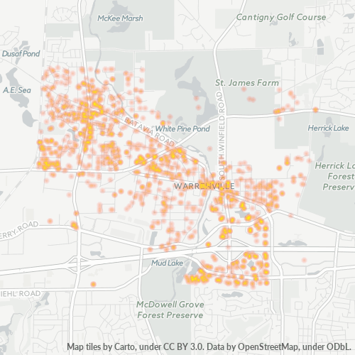 60555 Business Density Heatmap