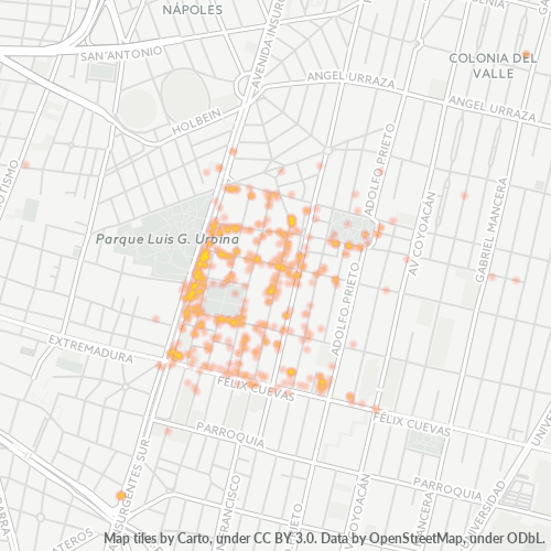 03200 Mapa de calor de densidad empresarial