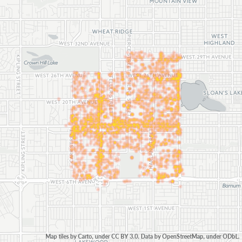 80214 Business Density Heatmap
