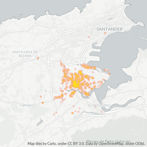 Mapa de calor para código postal 39600