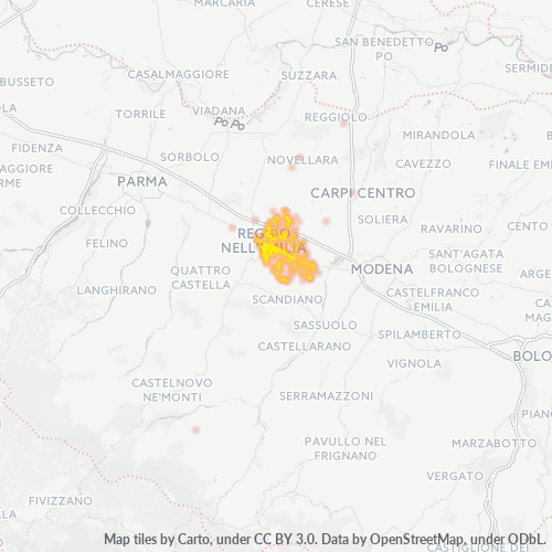42122 Mappa di concentrazione per la densità di aziende