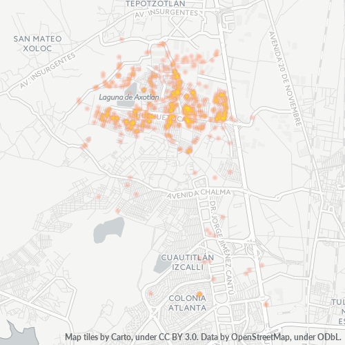 54715 Mapa de calor de densidad empresarial