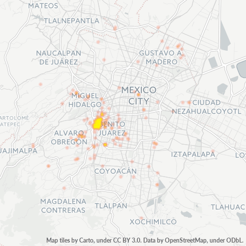 03800 Mapa de calor de densidad empresarial