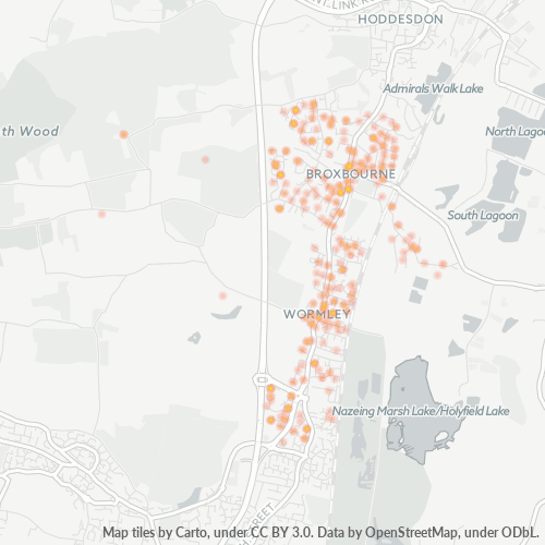 EN10 Business Density Heatmap